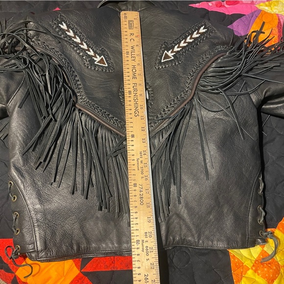 Unik Premium Leather Fringe Colorado Motorcycle Biker Jacket Coat Women’s Small - Picture 11 of 11